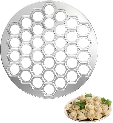 37 Löcher Pelmeni Maker - Manti Form für Gefüllte Teigtaschen, Ravioli, Tortellini - Pelmeniza Metallform Nudeln Teigpresse zum Kochen
