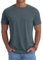PrinStory Gym Tshirts Men Quick Dry Short Sleeve Sport T-Shirts Breathable Moisture Wicking Athletic Running Tops Mens Workout Tee (Dark Grey,L)