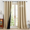 PONY DANCE 100% Blickdichte Gardinen mit Ösen Vorhang Wohnzimmer 2er Set H 245 x B 140 cm Biscotti Beige, Thermovorhang Kälteschutz Blackout Curtains for Living Room/Bedroom