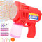 Joellfuner Seifenblasenpistole, 40 Löcher Seifenblasenmaschine, Blasenmaschine LED, mit Seifenblasen Set und 2 Wiederaufladbare Batterien, Blasenspielzeug, für Kinder Erwachsene, Geschenk (Rot)