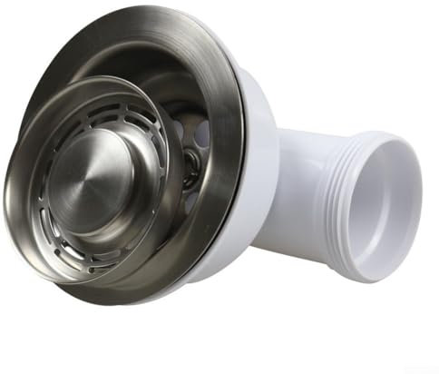 Sink Waste Strainer, Stainless Steel 114Mm PP Flange Fits Sink Mini Basket Strainer Waste Kit Kitchen, Stainless Steel+pp+pvc, For 83-90mm(114mm)