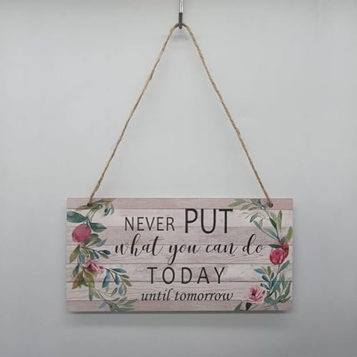 Carteles de Madera Decorativos, Letreros Colgantes con Frases, Placa Decorativa Personalizada, Frases Motivacionales e Inspiradoras para Pared, Decoracion Casa 20 x 10 cm Marrón