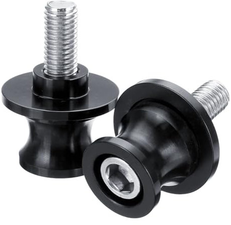 2 piezas m8 diabolos moto basculante bobina de deslizadores tornillo, par universal de trinquetes de elevación de motocicleta M8, soportes de basculante trasero