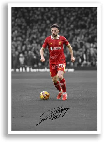 Diogo Jota Liverpool Portugal Signed Photo Poster Print Picture Display Autograph Memorabilia for Football Fans Gift (A4 Poster Only)