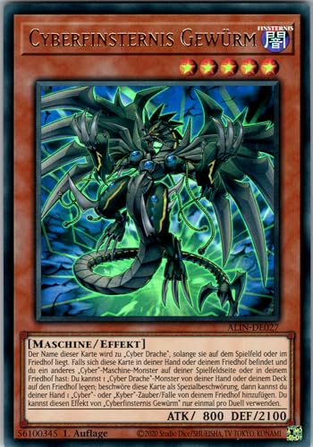 Cyberfinsternis Gewürm - ALIN-DE027 - Ultra Rare - 1. Auflage - Deutsch - Yugioh - Alliance Insight - mit RC-Fieldcenter