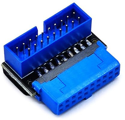 Lerpwige USB Front Panel Sockets Adapter USB3.2 19Pin/20Pin To Motherboards Sockets Connection 90 Degree Turnable USB Front Panel