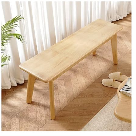 Bauernhausbank aus Holz - Eingangsbereich & Esszimmersitz, schmale Bettbank, Fensterbank für Schlafzimmer, Wohnzimmer & Flur (120 cm, Naturholz-Finish)