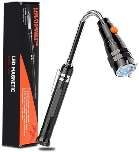 LED Telescopic Magnetic Pickup Tool Gifts for Men LED Light Torch DIY Stocking Fillers Gifts for Dad Men Brother Him Husband Who Have Everything Tools Fathers Day Presents Valentines Gifts for Him