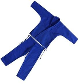 YIXANNX Kimono de karaté et de judo (Gi) pour hommes, femmes et adultes. Entraînement respirant et léger en coton. Tenue polyvalente pour arts martiaux, jiu-jitsu et karaté, Bleu, 170 cm