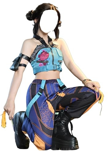 FCCAM Zoey Cosplay Kostüm Demon Cosplay Kostüm für Erwachsene Jinu Uniform Komplettes Set Karnevalskostüme,XXL