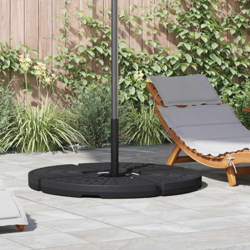 Nqyjm Lot de 4 pieds de parasol en forme d'éventail pour balcon, terrasse, jardin - Noir
