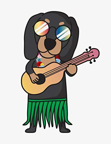 Dachshund Dog Ukulele Luau Funny Hawaii Ukulele Tab Notebook: Ukulele Music Tab Notebook
