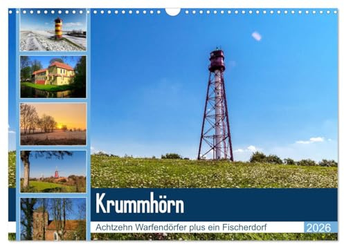KRUMMHÖRN Achtzehn Warfendörfer plus ein Fischerdorf (Wandkalender 2026 DIN A3 quer), CALVENDO Monatskalender: Krummhörn ist eine große Eingemeindung ... in Ostfriesland gelegen. (CALVENDO Orte)