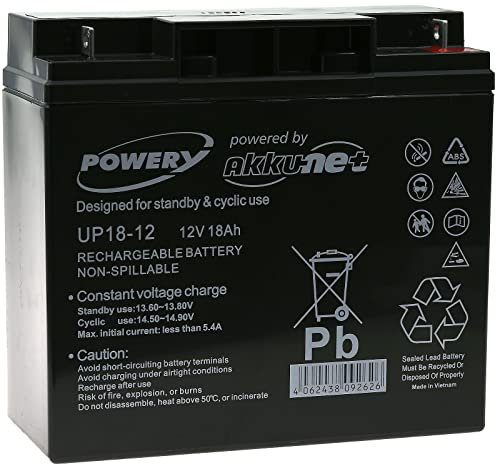 akku-net® batteria al piombo -sostituisce FIAMM tipo FG21803 12V 18Ah, 12V, Lead-Acid