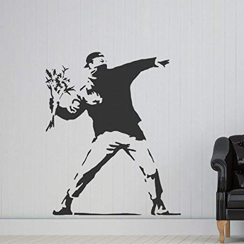 Banksy Blumen Werfer XL Schablone Malen Ihre Wände mit Ihren Eigene Authentisch Banksy Kunst Große Größen für Mehr Visual Impact - 120x145cm