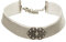Alpenflüstern Trachten-Samt-Kropfband Ornament-Herzen - nostalgische Trachtenkette enganliegend, Kropfkette elastisch, Damen-Trachtenschmuck, Samtkropfband breit grau DHK206