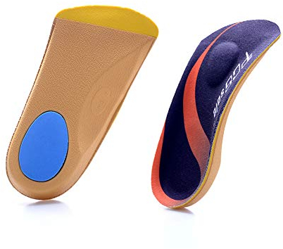 PCSsole 3/4 Solette ortopediche Plantari comfort per piedi piatti, fascite plantare, sperone calcaneare, dolore al tallone, supporto per arco per uomini e donne Dark Blue, M:(EU38-42)