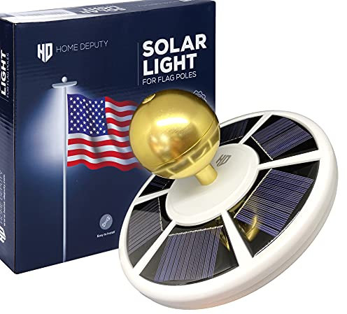 Solar Flag Pole Light - Solar Flag Light - 111 led - Brightest Outdoor flagpole Light for Most in-ground flagpoles - Dusk to Dawn Lighting Power - Pole Topper - Rechargeable Battery