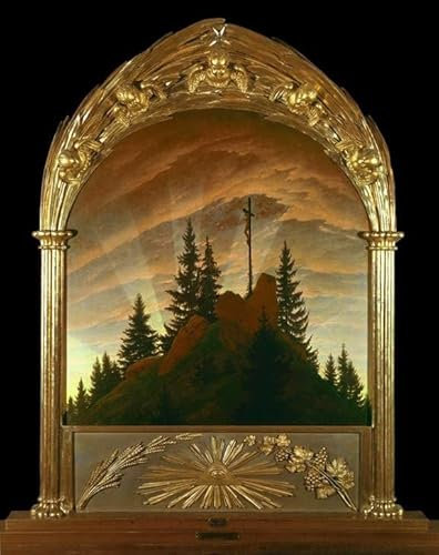 FADISA Abstrakte Bilder Modernes Bild Berühmte Gemälde Das Kreuz im Gebirge von Caspar David Friedrich für Schlafzimmer Home Decor 60x90cm