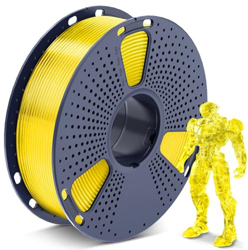 SUNLU PLA Filament 1.75mm Transparente, 3D Drucker Filament PLA 1.75mm +/- 0,02mm, Einfach zu Verwenden, Anfängerfreundlich, Passend Für Sie Meisten FDM 3D Drucker, 1KG Spule. (Transparent Gelb)