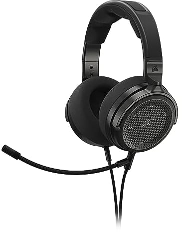 Corsair Virtuoso PRO - Cuffie da gioco con retro aperto, microfono unidirezionale staccabile, driver in grafene da 50 mm, risposta in frequenza 20Hz-40 kHz, carbonio