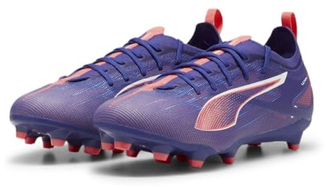 PUMA Ultra 5 Pro FG/AG Jr, Soccer Shoe, Lapis Lazuli White-Sunset Glow, 32 EU