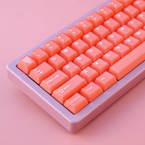 114 Keys PBT Doubleshot Keycaps Cherry Profile Orange Translucent Keycaps Set Fit for 60% 65% 75% Cherry Mx Switches Mechanical Keyboard