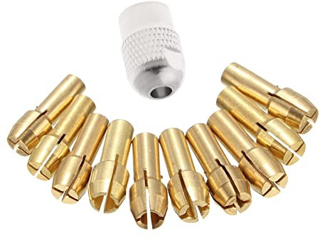 10Pcs Brass Drill Chuck Collet Bits for Rotary Tool 0.5-3.2mm 4.3mm Shank