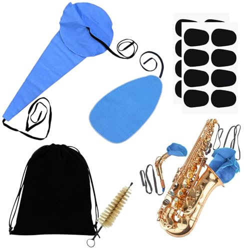 TYXHXTF Saxophone Cleaning Care Kit, Saxophon Reinigungstuch, Mundstückkissen, Klarinette Reinigungstuch, Reinigungstupfer, für Flöte und Holzblasinstrumente