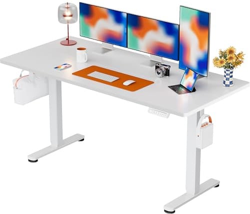 ErGear Elektrisch Höhenverstellbarer Schreibtisch 140 x 70 cm, Schreibtisch Höhenverstellbar mit 4-Gedächtnis-Smart-Pult für Home-Office mit Verbindungsplatte