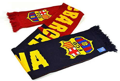 Barcelona FC Football Club Blue Maroon Nero Knitted Scarf Badge Gift Official