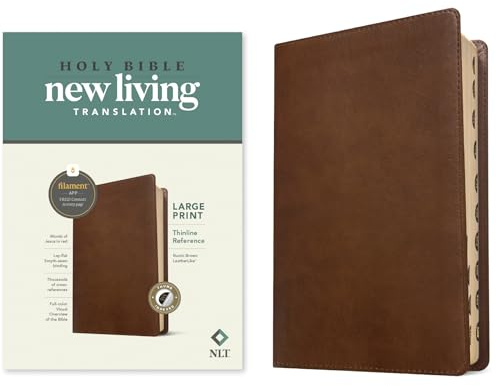 NLT Large Print Thinline Reference Bible, Filament Enabled Edition (Red Letter, Leatherlike, Rustic Brown, Indexed): New Living Translation, Thinline ... Enabled Edition, Red Letter, Leatherlike