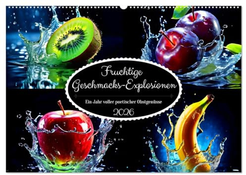 Fruchtige Geschmacks-Explosionen (Wandkalender 2026 DIN A2 quer), CALVENDO Monatskalender: Erleben Sie ein Jahr voller sinnlicher Genüsse mit ... einer Frucht beschreibt. (CALVENDO Lifestyle)