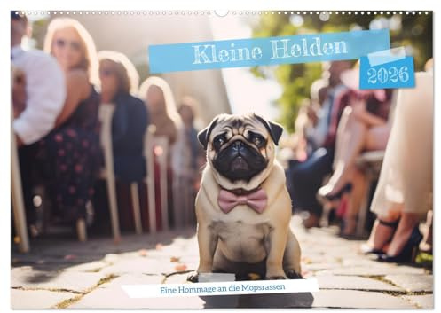 Kleine Helden - eine Hommage an die Mopsrasse (Wandkalender 2026 DIN A2 quer), CALVENDO Monatskalender: Berührende Augenblicke und einzigartige ... Leben dieser kleinen Helden. (CALVENDO Tiere)