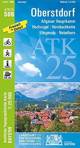 ATK25-S06 Oberstdorf (Amtliche Topographische Karte 1:25000): Allgäuer Hauptkamm, Hochvogel, Hornbachkette, Elbigenalp, Nebelhorn, Allgäuer Alpen, ... Amtliche Topographische Karte 1:25000 Bayern)