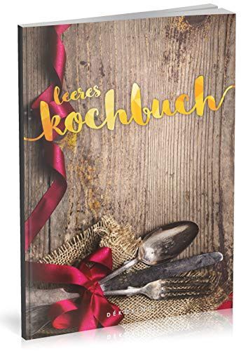 Dékokind® Leeres Kochbuch: Für über 80 Lieblingsrezepte || Ca. A5 Softcover || Rezeptbuch zum Selbstgestalten / Selberschreiben mit Inhaltsverzeichnis || Motiv: Weihnachten