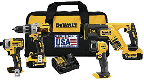DEWALT 20V MAX* XR Cordless Drill Combo Kit, 4-Tool (DCK494P2)