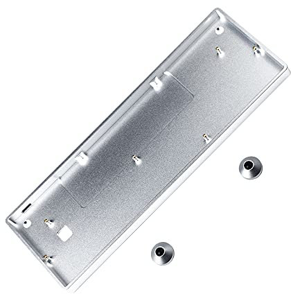 NPKC GH60 Anodizing Aluminum CNC Case for 60% Mechanical Gaming Keyboard Compatible Poker2 Pok3r Faceu 60 with ALU Feet (Silver)