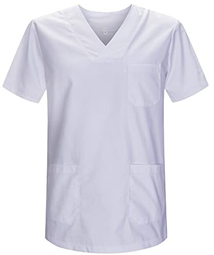 MISEMIYA - Casaca Unisex MÉDICO Enfermera Uniforme Limpieza Laboral ESTÉTICA Dentista Veterinaria Sanitario HOSTELERÍA - Ref.817 - L, Blanco