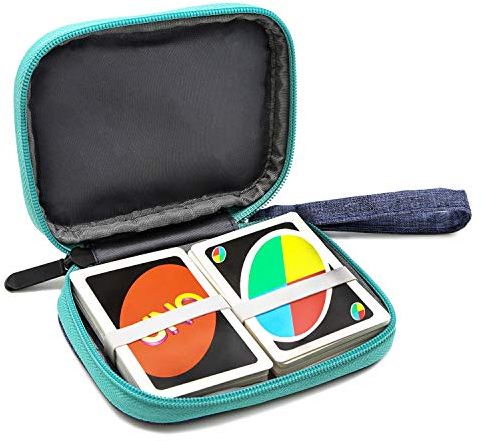 YSAGi UNO Case, Waterproof and Scratch Resistant Card Holder, Playing Card Box Holds up to 150 pcs, UNO Compatible Carrying Case for Outdoor Games or Camping, Blue