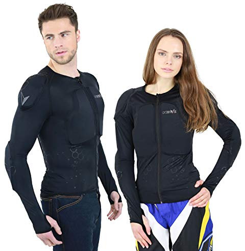 Nerve Shop Brustpanzer Motorrad Motocross CE Protektorenjacke -Armorgel- Cross Protektoren Unterziehjacke Jacke Herren Damen Sommer - schwarz - 3XL-4XL / XXXL-XXXXL