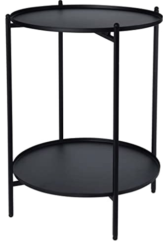 Beistelltisch rund 35cm H50cm Metall Schwarz Couchtisch Wohnzimmertisch Kaffeetisch