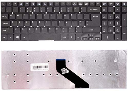Wikiparts* New UK Layout Laptop Keyboard Replacement for Acer Aspire E15 ES1-512-C5QN, E15 ES1-512-C5RZ, E15 ES1-512-C5S4, E15 ES1-512-C5WE, E15 ES1-512-C5XM, E15 ES1-512-C5XY, E15 ES1-512-C5YW