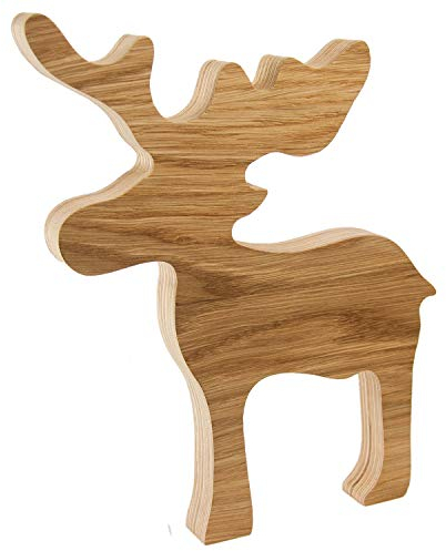 Elch aus Holz - Eiche - Deko aus Holz - Weihnachtsdeko (30cm)