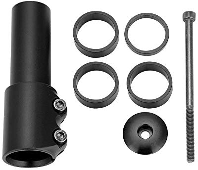 Broco Handlebar Extender Bike Stem Riser，Bicycle Bike Fork Rise Up Extender Extension Adaptor Parts (black)