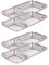 WG inc Stainless Steel Divided Plates, 2 Section Rectangular Dinner Plates for Kids, Toddler Trays, Portion Control Tray, Camping, Snack Dishes, Metal Non Toxic Baby Plate (Set of 4)