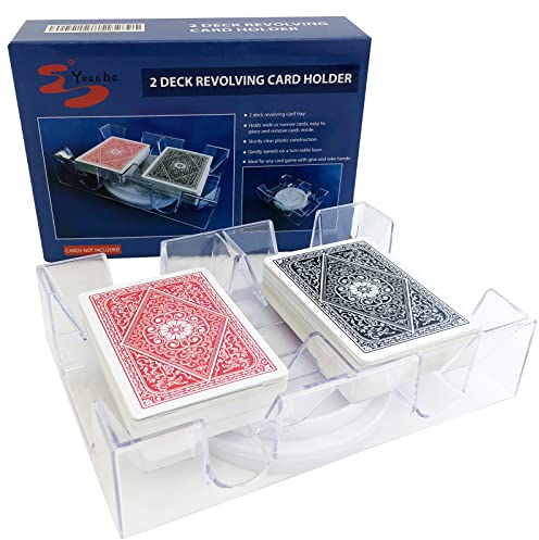 Yuanhe Drehbare Spielkarten-Ablage mit 2 Spielplätzen, Kartenhalter