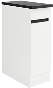 idealShopping GmbH Küchen Unterschrank mit Arbeitsplatte Luca U306-0+ in weiß matt 30 cm breit