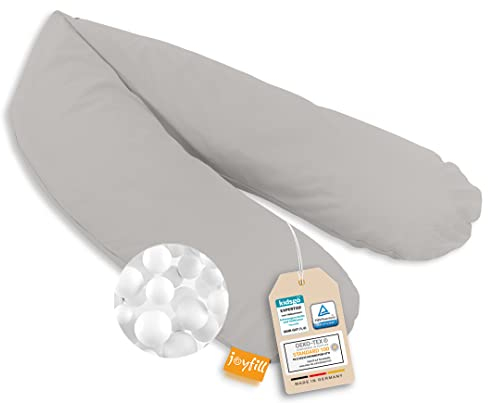 joyfill® Stillkissen Mikroperlen 190cm I Schwangerschaftskissen - Made in Germany I Ideal zum Schlafen & Stillen Dank Flüsterleiser & Bequemer Füllung I Stillkissen XXL