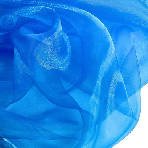 TOLKO 1m Organza Stoffe zum Nähen Meterware | Hauch Zart, Fein, Durchsichtig | zum Dekorieren Basteln 145cm breit | leichter Glanz Stoff für Gardine Vorhänge Tischdecken Deko Schals (Royal Blau)